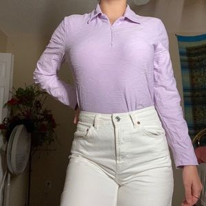 Rose patterned lavender half zip